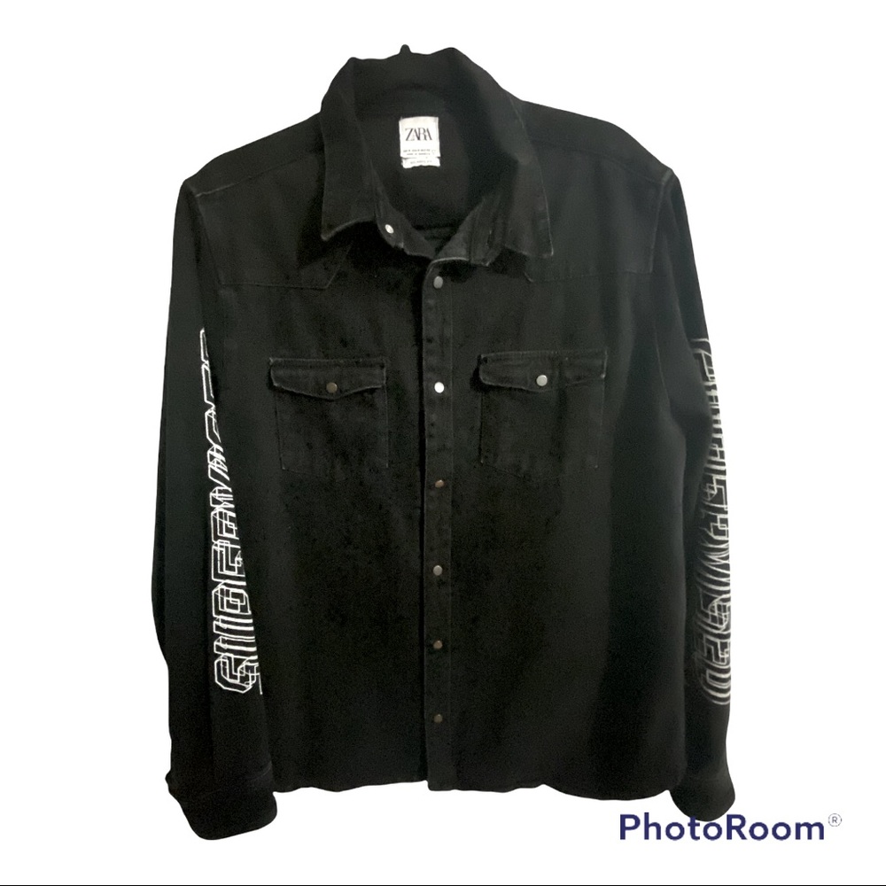 ZARA Mens Black Denim Top Layer